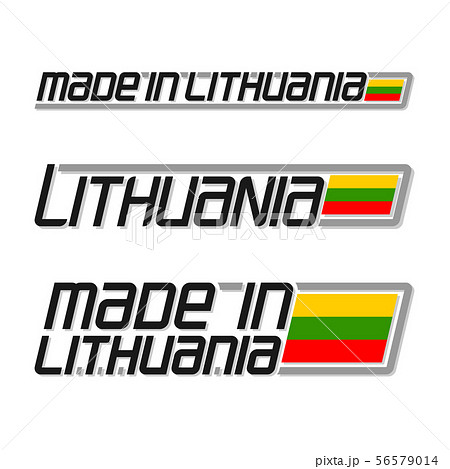 Vector text made in Lithuania 56579014