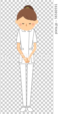 看護師 おじぎのイラスト素材