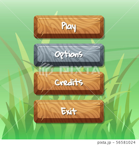 Vector cartoon style wooden buttons 56581024