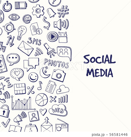 Vector background with social media hand drawn 56581446