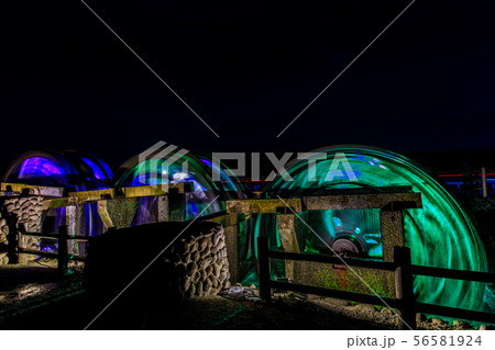 朝倉 三連水車大壁画 稼働中 ライトアップ 【福岡県朝倉市】 朝倉 三連水車大壁画 稼働中 ライトアップ 【福岡県朝倉市】 56581924