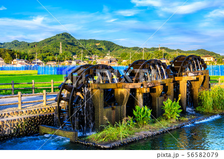 朝倉 三連水車大壁画 稼働中 夕景 【福岡県朝倉市】 朝倉 三連水車大壁画 稼働中 夕景 【福岡県朝倉市】 56582079