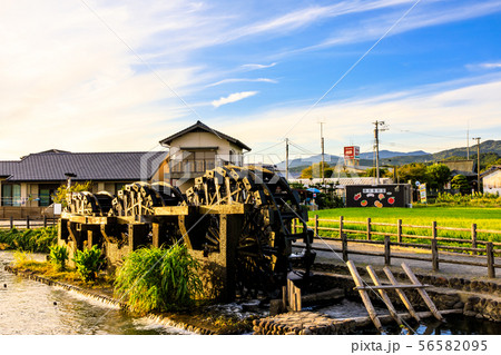 朝倉 三連水車大壁画 稼働中 夕景 【福岡県朝倉市】 朝倉 三連水車大壁画 稼働中 夕景 【福岡県朝倉市】 56582095