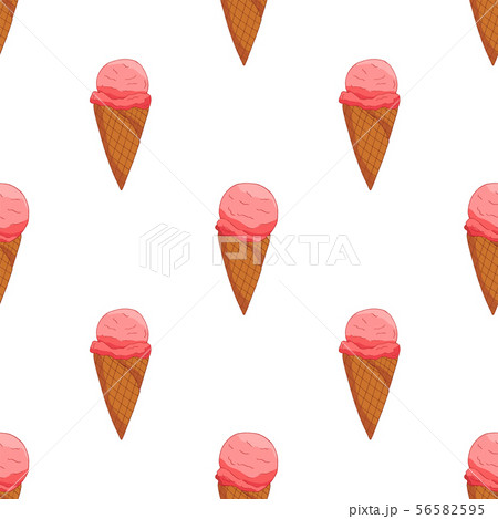 Pink strawberry Ice cream seamless pattern. 56582595