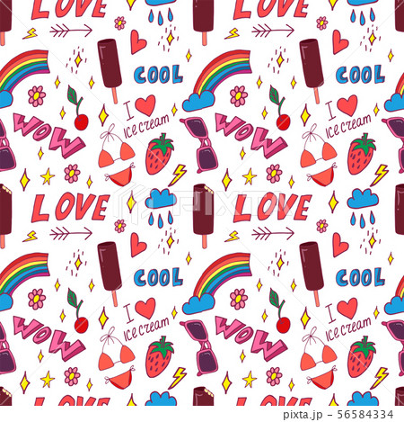 Summer pop art seamless pattern 56584334