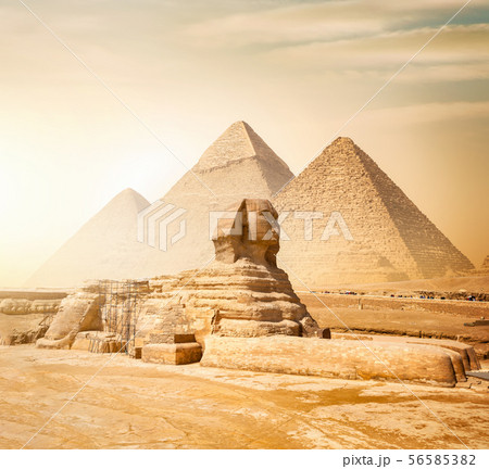 Sphinx and pyramids 56585382