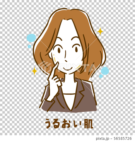潤って肌の調子が良い女性のイラスト素材 56585726 Pixta