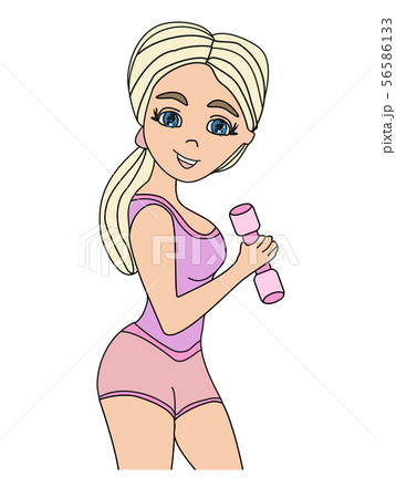 woman with dumbbells, isolated illustration woman with dumbbells, isolated illustration 56586133