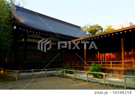 Traditional japanese architecture. Wooden building Traditional japanese architecture. Wooden building 56586258