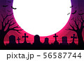 scary cemetery with graves and the moon 56587744