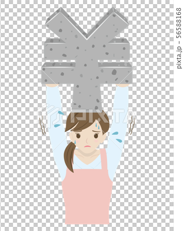 お金のやりくりに苦労する主婦 56588168