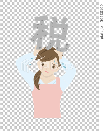 税金に悩む主婦 56588169