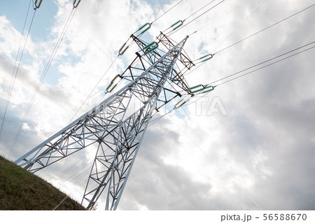 Utility pole against clear sky 56588670