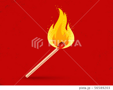Vintage icon of match with flame 56589203
