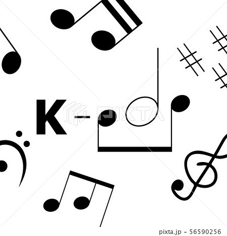 K Pop Music Style Simple Art Banner With Musicalのイラスト素材