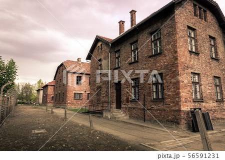 Barracks for prisoners, camp Auschwitz II, Poland Barracks for prisoners, camp Auschwitz II, Poland 56591231