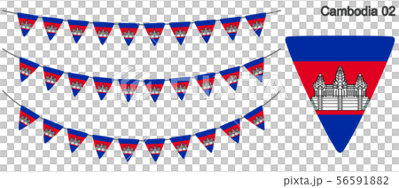 Cambodian flag Garland vector data (bunting garland) Cambodian flag Garland vector data (bunting garland) 56591882