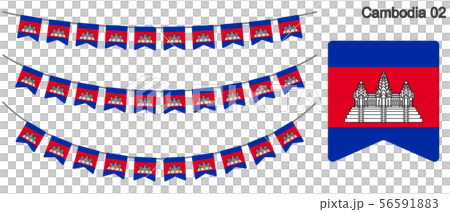柬埔寨國旗加蘭矢量數據（彩旗花環） 56591883