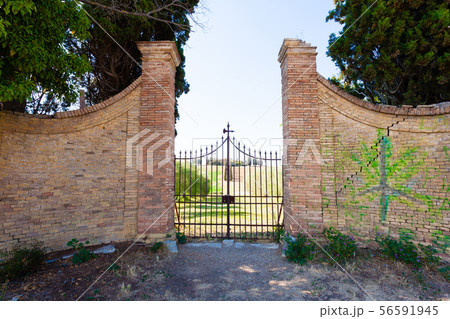 Entrance gate close up Entrance gate close up 56591945