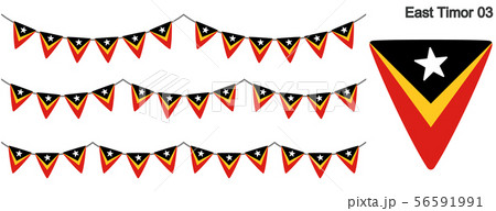 東ティモールの国旗のガーラーンド　ベクターデータ（bunting garland）