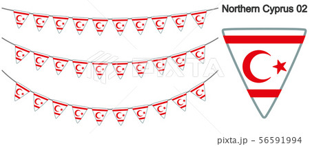 北キプロスの国旗のガーラーンド　ベクターデータ（bunting garland）