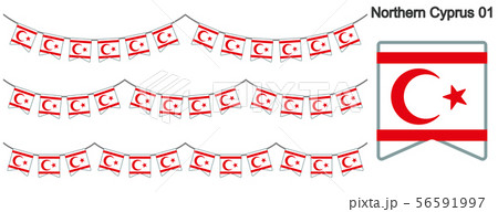 北キプロスの国旗のガーラーンド　ベクターデータ（bunting garland）
