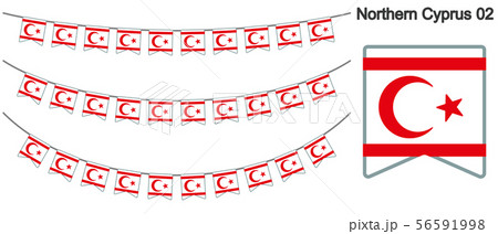 北キプロスの国旗のガーラーンド　ベクターデータ（bunting garland）