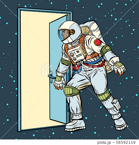 astronaut opens the door to space 56592119