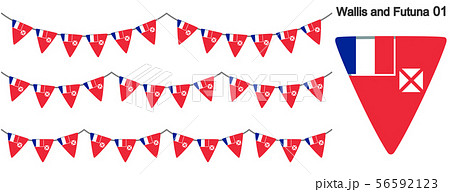 ウォリス フツナ諸島の旗のガーラーンド ベクターデータ Bunting Garland のイラスト素材