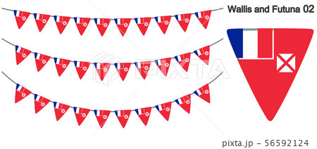 ウォリス フツナ諸島の旗のガーラーンド ベクターデータ Bunting Garland のイラスト素材