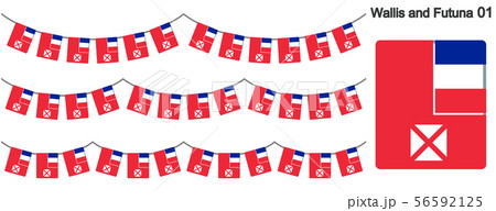 ウォリス フツナ諸島の旗のガーラーンド ベクターデータ Bunting Garland のイラスト素材