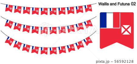 ウォリス フツナ諸島の旗のガーラーンド ベクターデータ Bunting Garland のイラスト素材