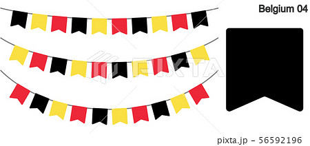 ベルギーの国旗のガーラーンド　ベクターデータ（bunting garland）