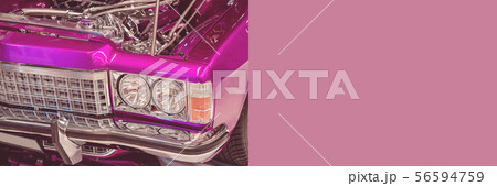 Custom Classic Vintage Car Banner With Copy Space 56594759