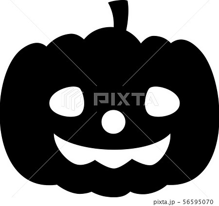 ハロウィン かぼちゃ おばけ 黒シルエットのイラスト素材