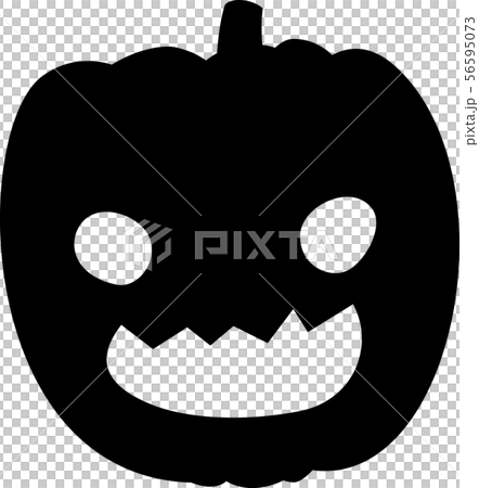 ハロウィン かぼちゃ おばけ 黒シルエットのイラスト素材