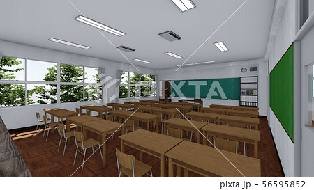 小学校　教室　人無し イラスト5 56595852