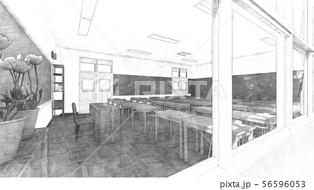 小学校 教室 人無し イラスト48のイラスト素材 56596053 Pixta