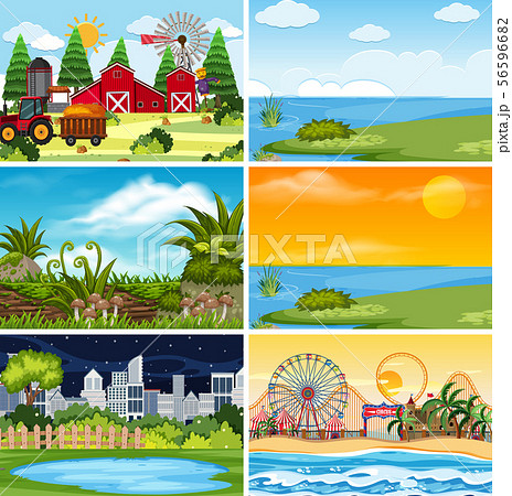 A set of outdoor scene including water 56596682