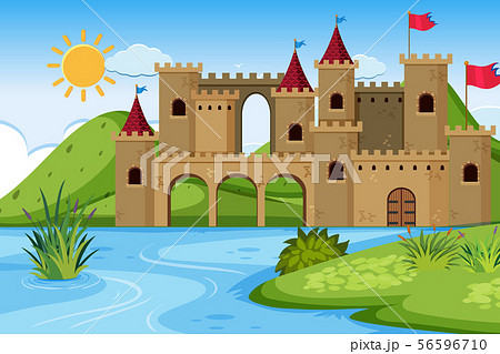 An outdoor scene with castle 56596710