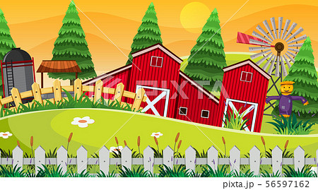 An outdoor scene with farm An outdoor scene with farm 56597162