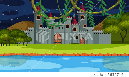 An outdoor scene with castle An outdoor scene with castle 56597164
