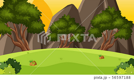 Background design of landscape with green grass on Background design of landscape with green grass on 56597188