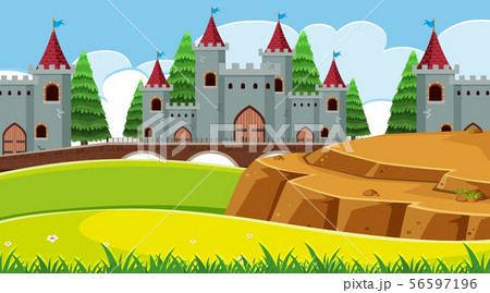 An outdoor scene with castle 56597196