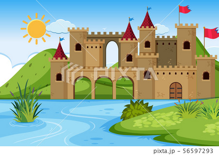 An outdoor scene with castle 56597293