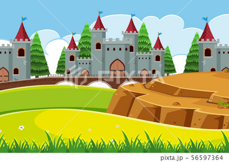 An outdoor scene with castle 56597364