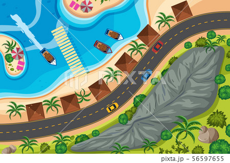 Set of aerial view scenes Set of aerial view scenes 56597655
