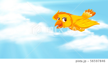 Background scene with blue sky and yellow bird Background scene with blue sky and yellow bird 56597846