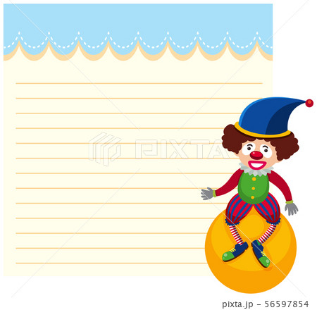 Clown on notepad background 56597854