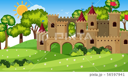 Castle in nature scene Castle in nature scene 56597941